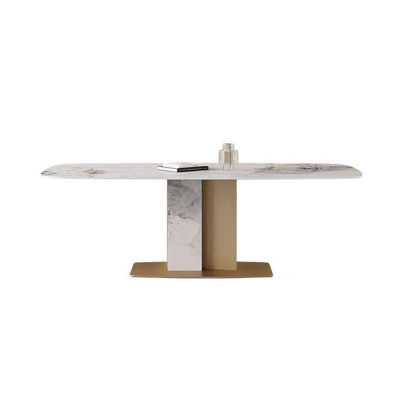 White and Gold Dining Collection Traditional Luxury Dining Pedestal Casual Table