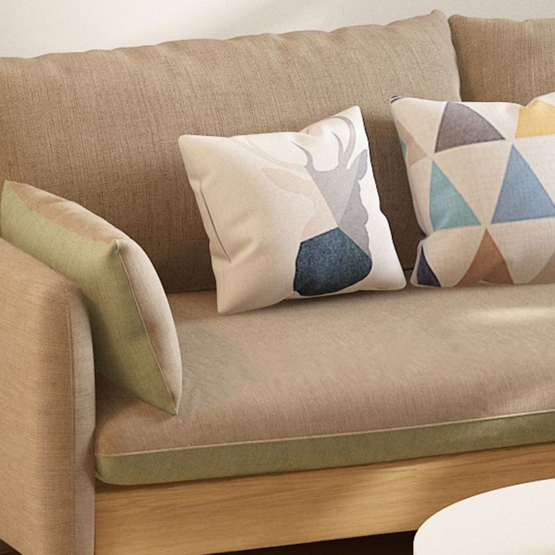 29.5" H Nordic Style Cotton Blend Square Arm Sofa for Living Room