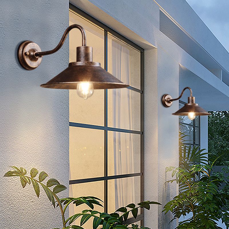 Cone Shaped Wall Lighting Fixture Industrial-Style Metal Outdoor Sconce Light Fixture