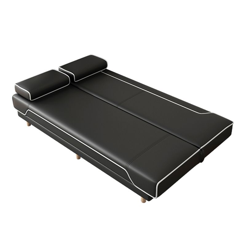 Contemporary Styled 33.46" Tall Sofa Bed Faux Leather Convertible Sofas