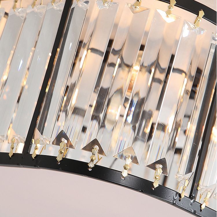 5 Lights Flush Mount Ceiling Light Simplicity Crystal Ceiling Flush Mount for Living Room