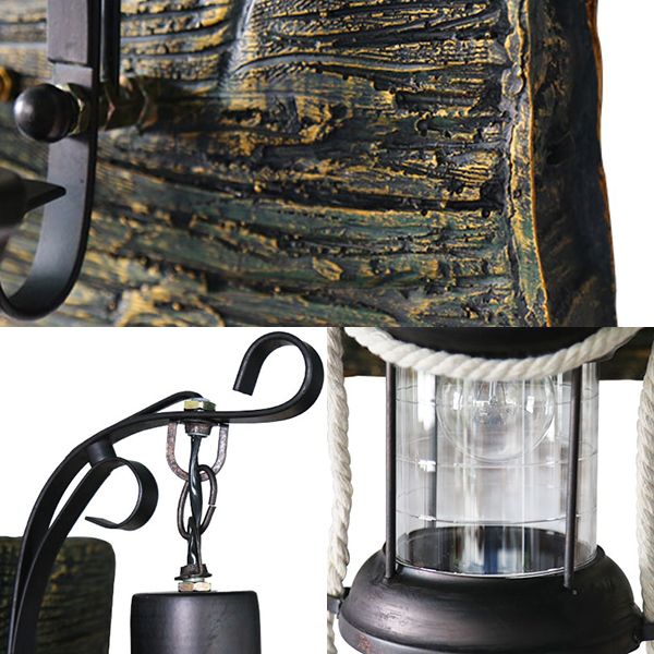 Black 2-Light Sconce Light Industrial Clear Glass Kerosene Lighting Fixture for Bedroom