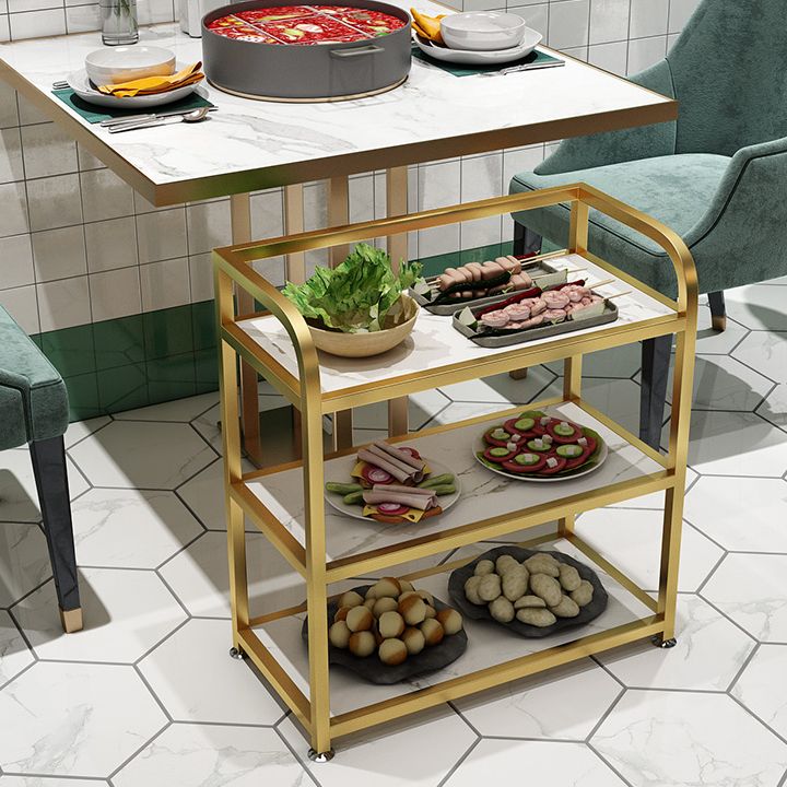 25.59"H Stationary Modern Prep Table Metal Rectangular Prep Table for Dining Room