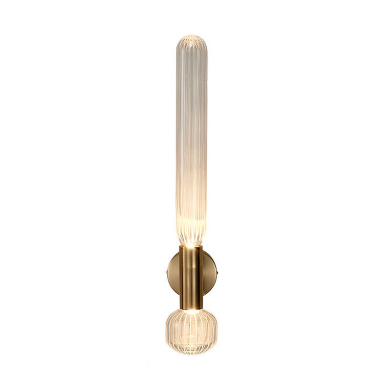 1 Light Cylinder Wall Lighting Fixtures Modern Style Glass Wall Mounted Lamps