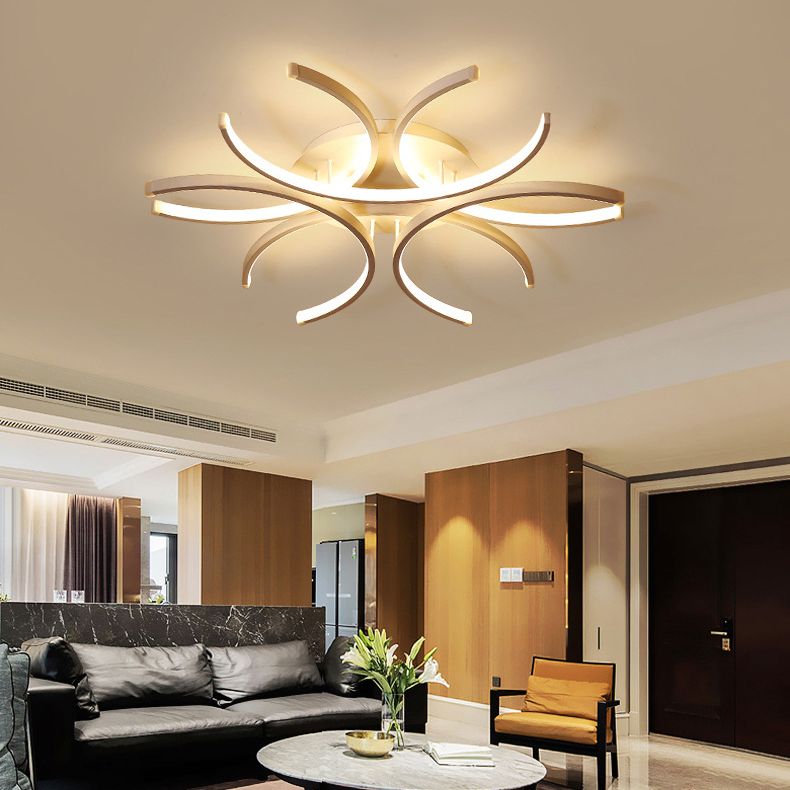 Blume Semi Flush Mount Light Acrylic Moderne Einfachheit Spülen Deckenleuchten für Wohnzimmer