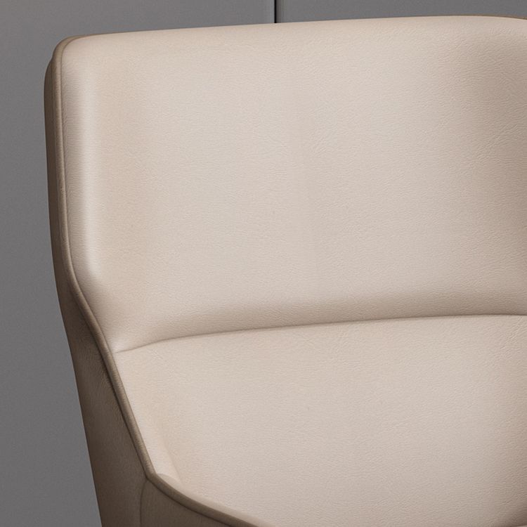 Silla de invitados Parsons moderna, silla curva de cuero con acabado mate para Brasserie