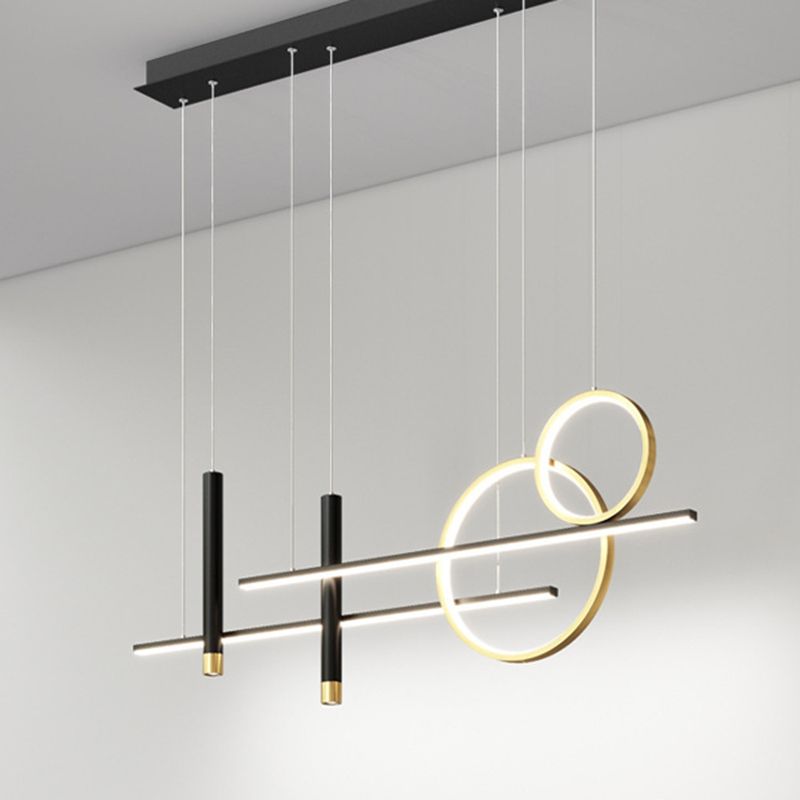 Luce isola a led in ferro battuto in moderna luce a sospensione in gel di silice di lusso per sala da pranzo