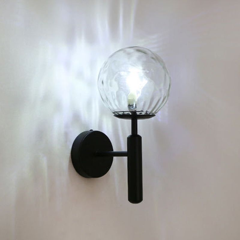 Nordic Style Single Light Wall Mounted Light Ball Glass Shade Wall Lighting for Bedside