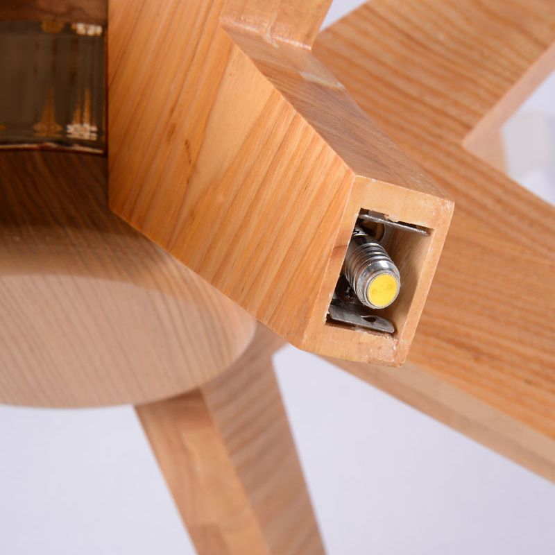 Bürge geformte Kronleuchterbeleuchtung nordisches Holz 12-Kopf-Schlafzimmer hängende Leuchte