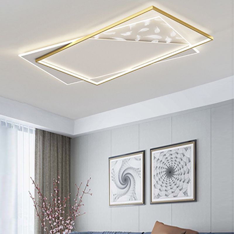 Vierkante LED-inbouwlamp Feather Pattern Simplicity-plafondlamp voor slaapkamer