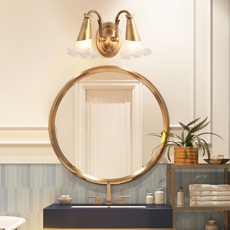 Éclairage mural en laiton métallique Bloom 2/3 têtes luminaire mural de vanité traditionnelle pour salle de bain