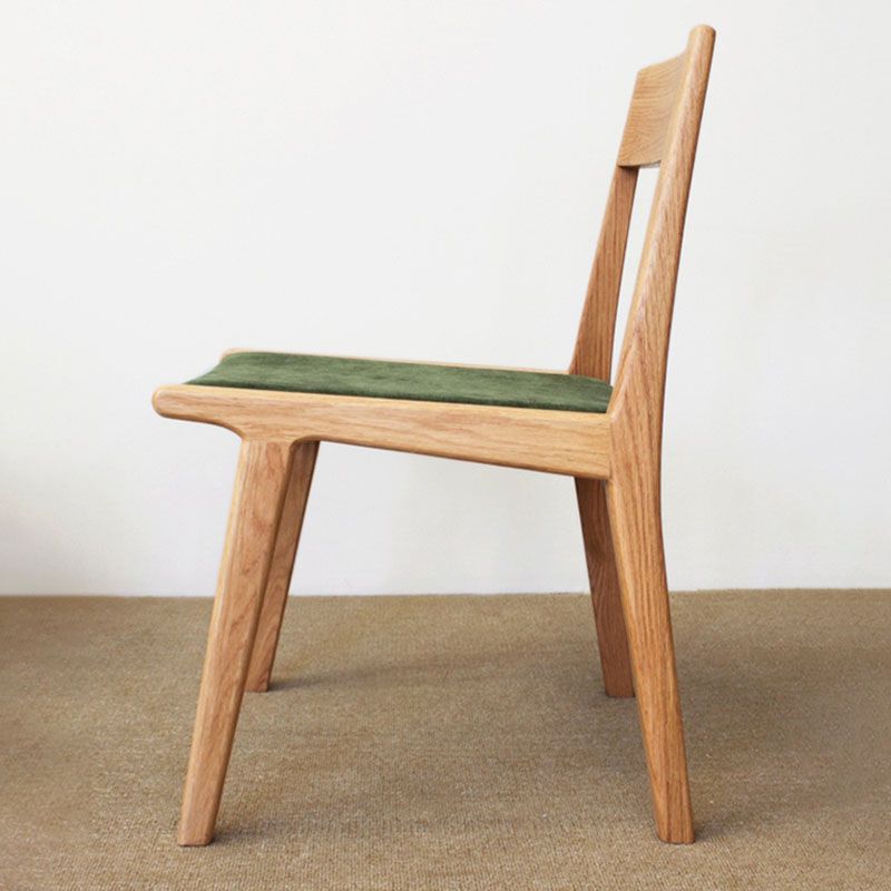Silla con respaldo abierto de estilo contemporáneo, silla sin brazos con patas de madera para cocina