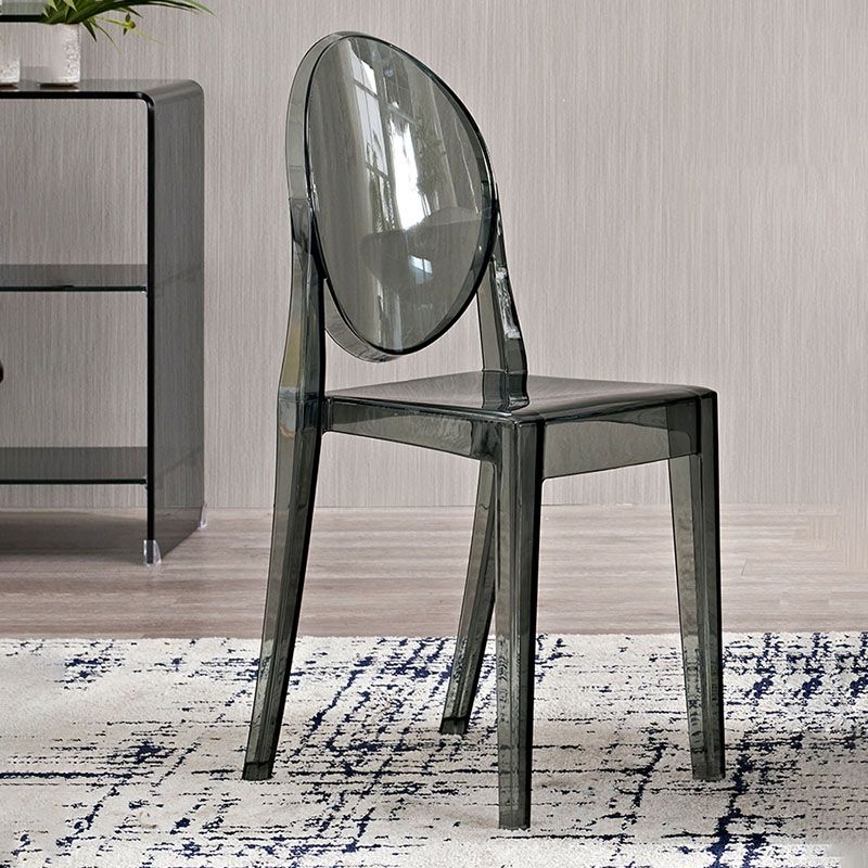 Silla lateral escandinava con respaldo abierto para el hogar, silla sin brazos de comedor de plástico