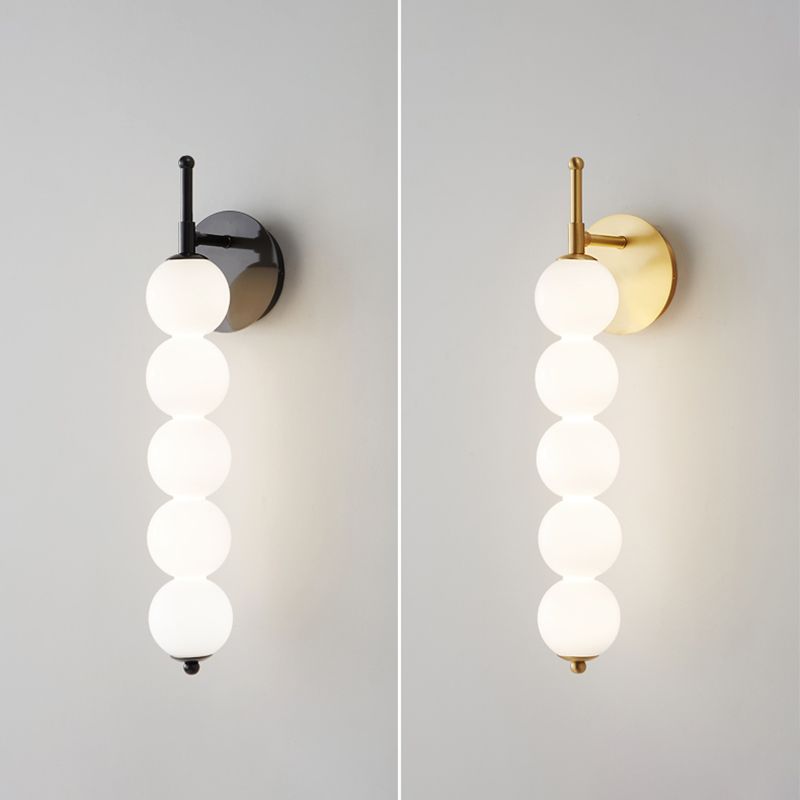 Modern Style White Shade Wall Mounted Sconce Glass Wall Lights for Bedroom