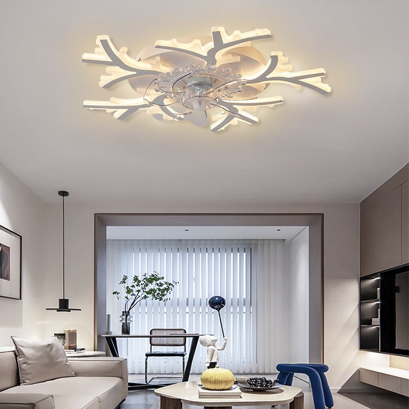 Multi Light Ceiling Fan Lighting Modern Style Metal Ceiling Fan Light for Dining Room