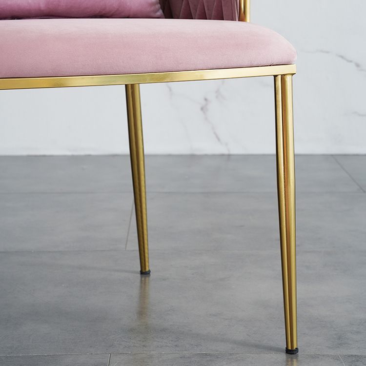 Minimalist Style Arm Chair Upholstered Barrel Back Single Dining Chair for Home Use