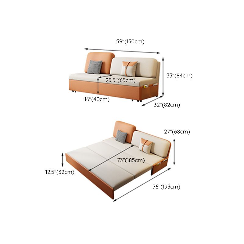 32"W Scandinavian Sofa Bed Pillow Included Cushion Back Sleeper Sofa