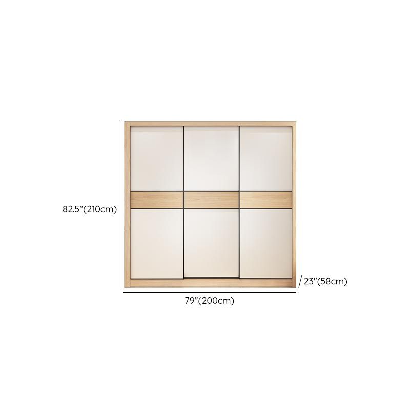 Bedroom Wardrobe Armoire Cabinet, Artificial Wood Modern Storage Cabinet with Drawers