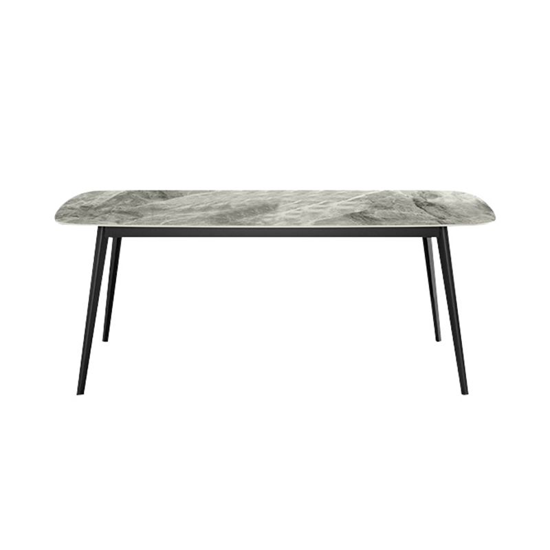 Home Sintered Stone Kitchen Table Industrial Rectangle Fixed Dining Desk