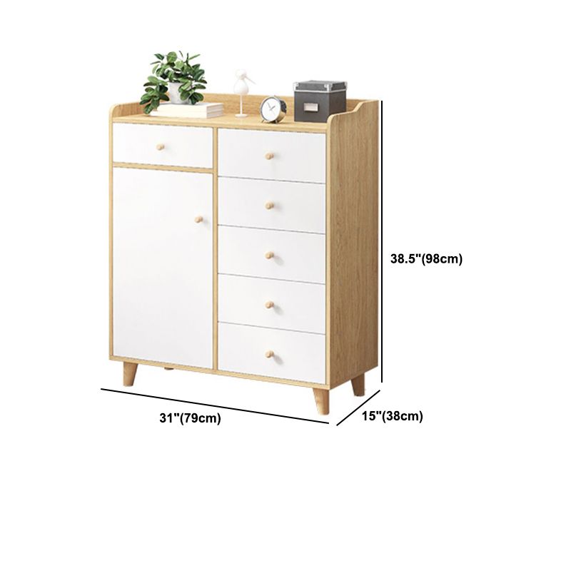 Modern Rectangle Accent Cabinet Wood Knobs Cabinet with Drawer