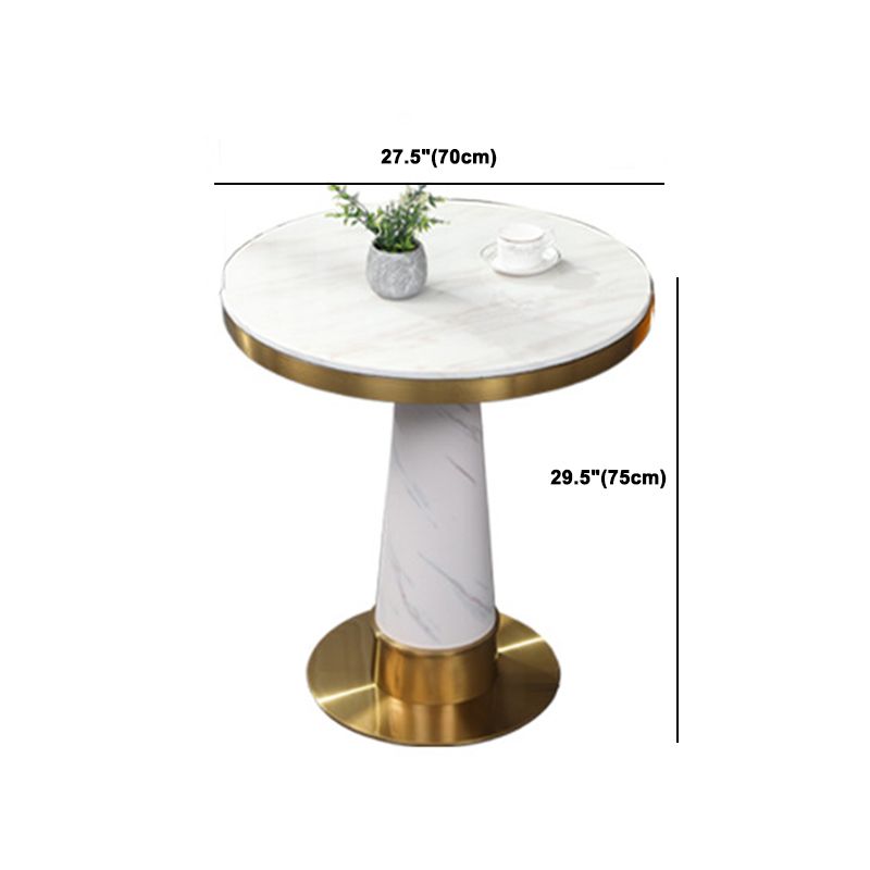 Glam Faux Marble Dining Set Round 1/3/4 Pieces Dining Set for Home Use