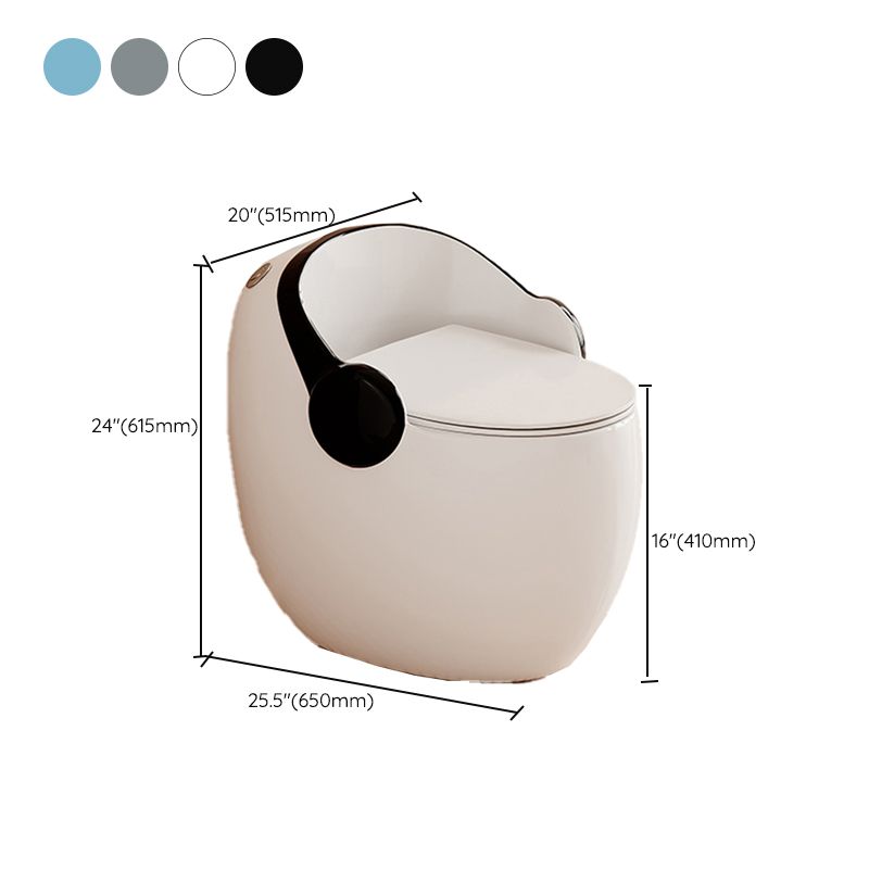 Contemporary Floor Mount Flush Toilet Seat Included Toilet Bowl for Washroom