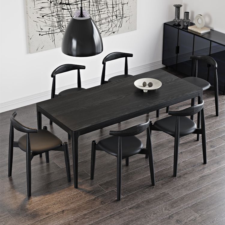 Modern Dining Set 1/4/5/6/7 Pcs Ash Solid Wood Dining Table and Chairs