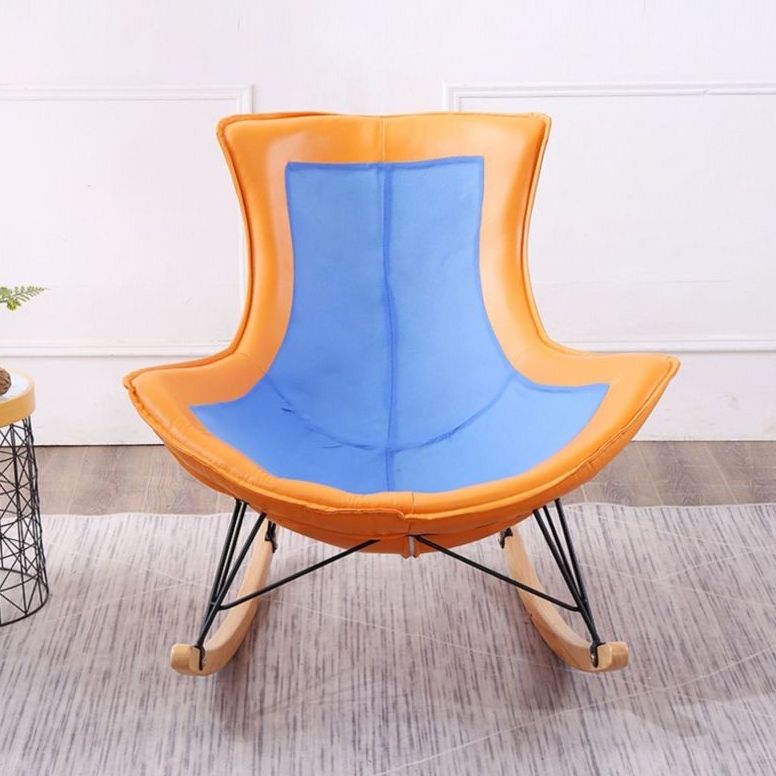 Contemporary Rocking Chair Faux Leather Glider Chair for Living Room