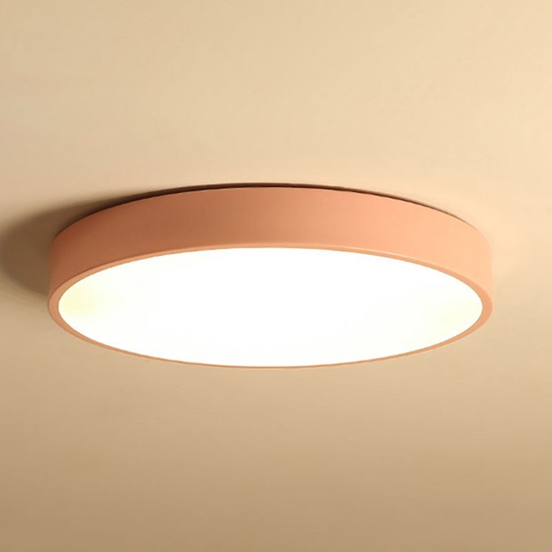 Lámpara de techo de forma redonda, hierro macarrón moderno, 1 luz, montaje empotrado para estudio y sala de estar