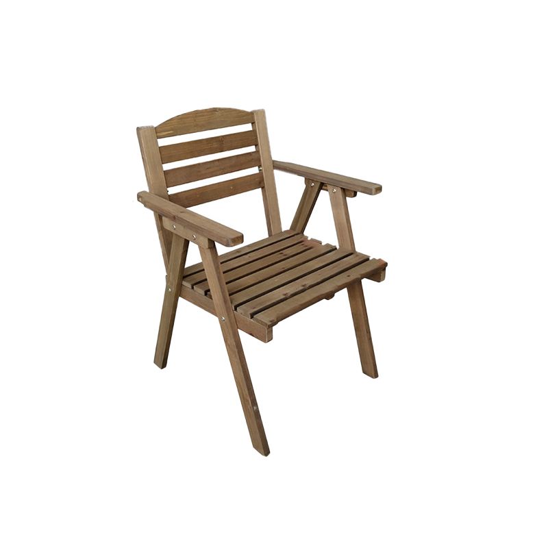 Contemporary Outdoor Chair Folding Solid Wood Open Back Dining Chair