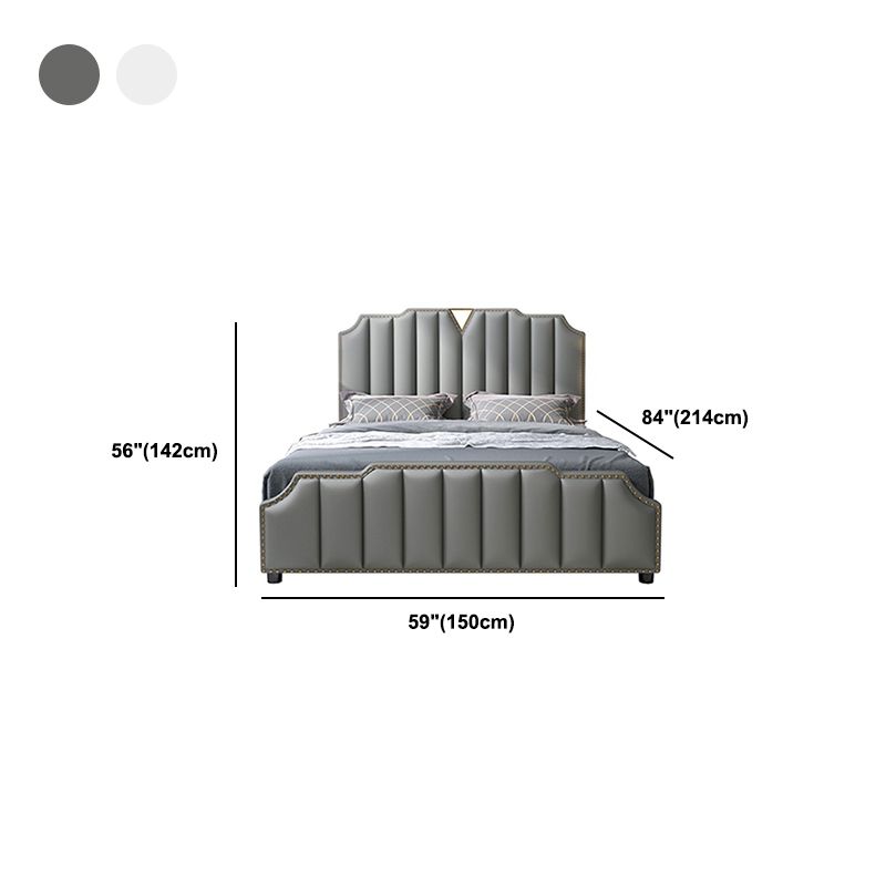 Glam Solid Wood Mattress Included with Headboard Scooped Panel Bed Frame
