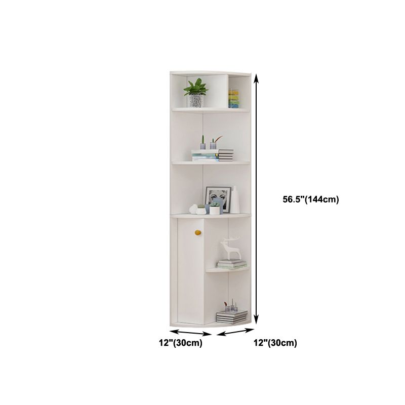 Corner Shelf Bookcase White Bookshelf with Doors for Home Office