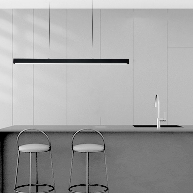 Linear Pendant Lighting Contemporary Metal 1 Light Pendant Light for Kitchen Island