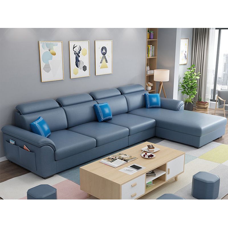 108.26" L x 62.99" W x 31.49" H Sofa Upholstered Arm Sectional with Pillowed Back Cushions