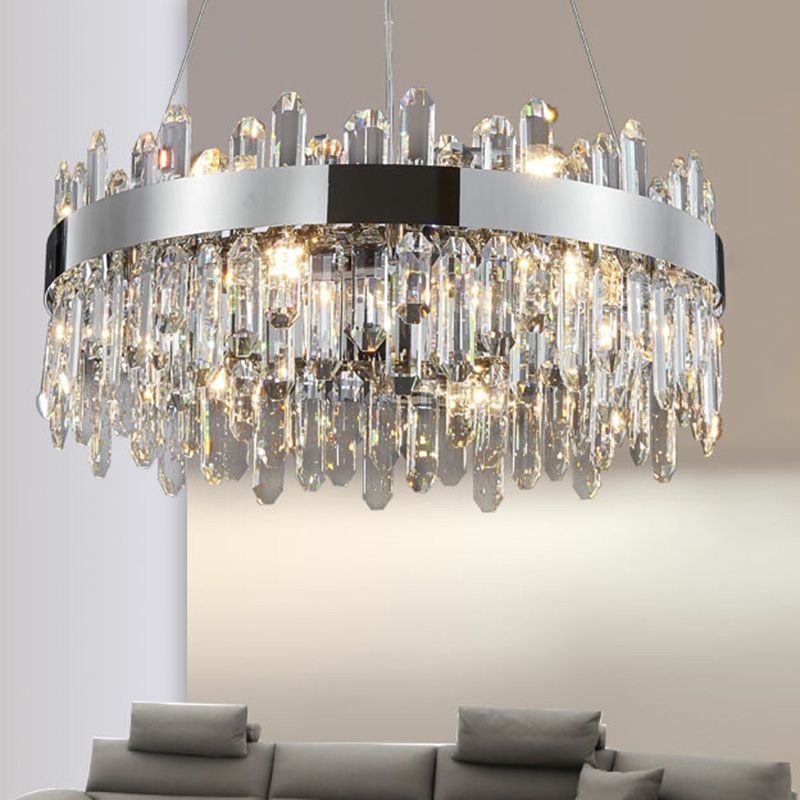 Radform Kronleuchter Licht moderner Kristall 1-Licht Kronleuchter Lichtleuchte in Silber