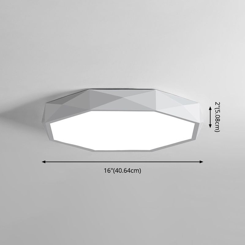 Acrylic Geometric LED Ceiling Light in Modern Nordic Style Iron Macaron Flush Mount for Bedroom