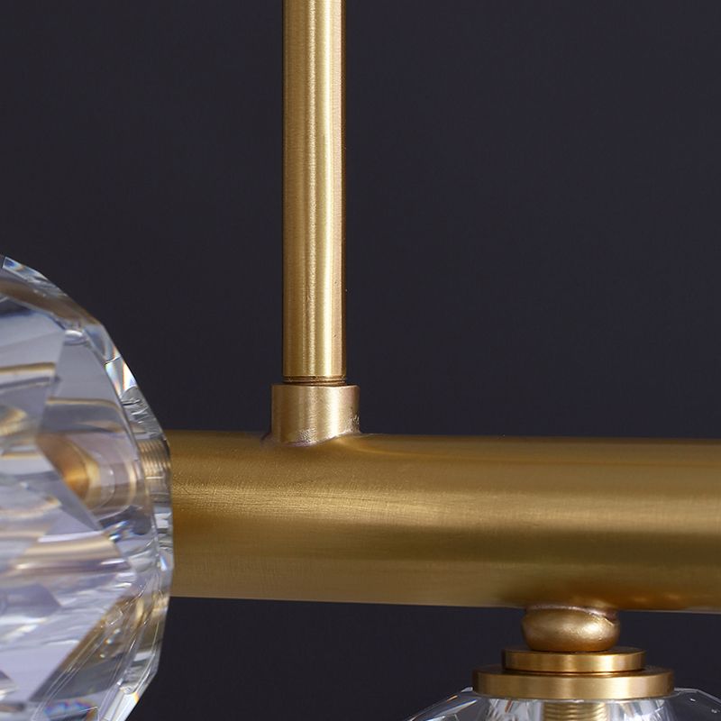 Crystal Round Shape Chandelier Light Modern Multi Lights Chandelier Light Fixture in Gold