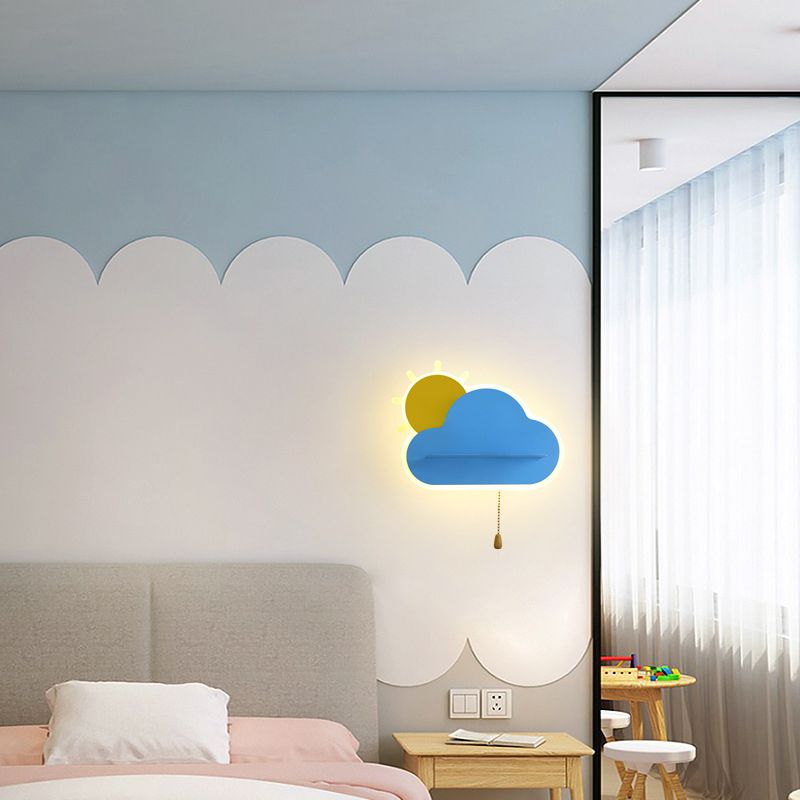 Cartoon Style Iron Wall Light LED Cloud Shape Wall Lamp for Children's Room