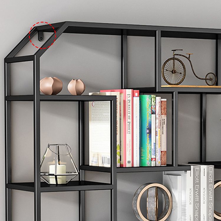 Industrial Iron Bookshelf Wall Mounted Bookshelf for Office and Family Living Room