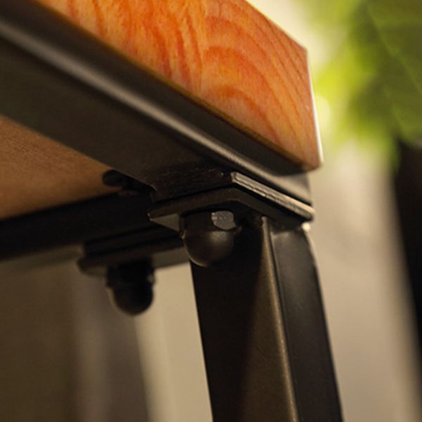 Indoor Natural Bistro Bar Table Rectangle Industrial Wood and Metal Bar Table