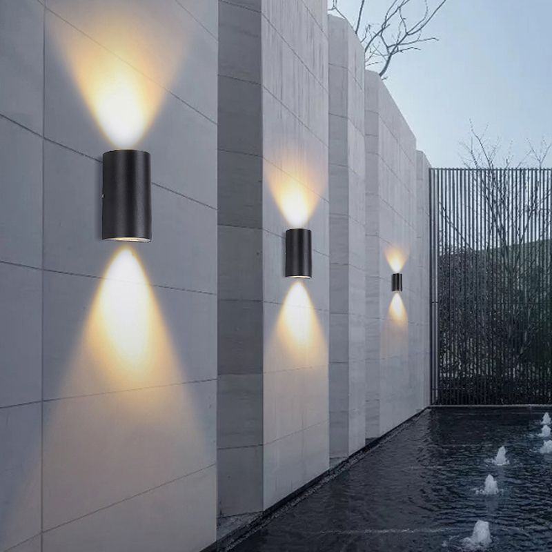 Single Contemporary Black Wall Mounted Sconce Metallic LED Wall Light