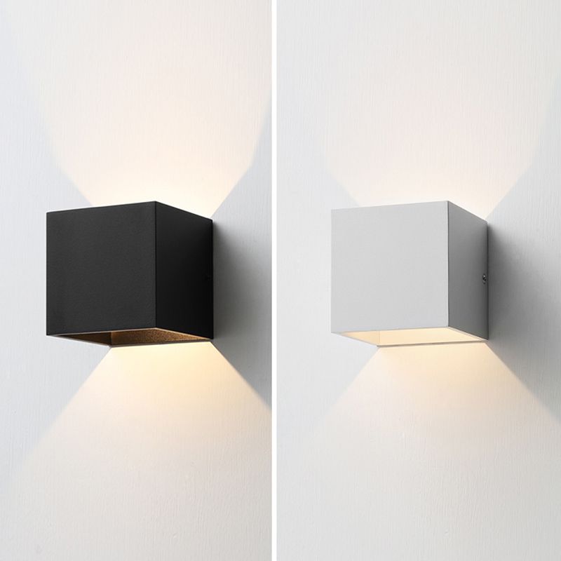 Lámparas de pared cuadradas de 4 "con sombra de vidrio con luces aplastas de pared contemporáneas en interiores