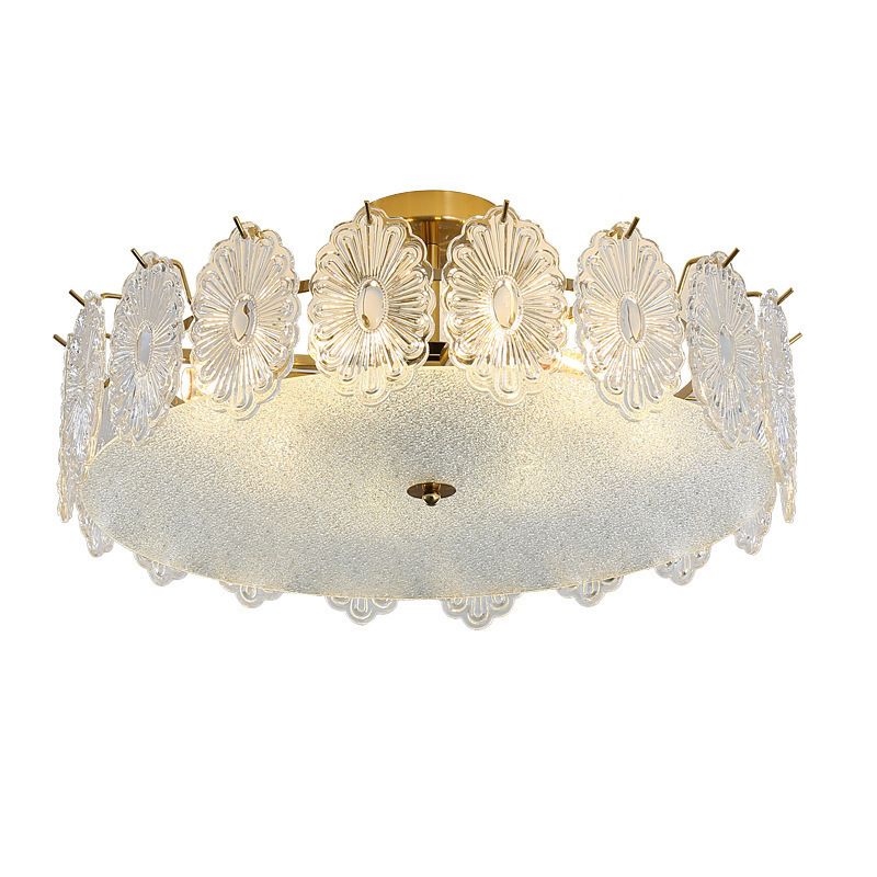 Round Flush Mount Lighting Modern Glass Flush Mount for Living Room