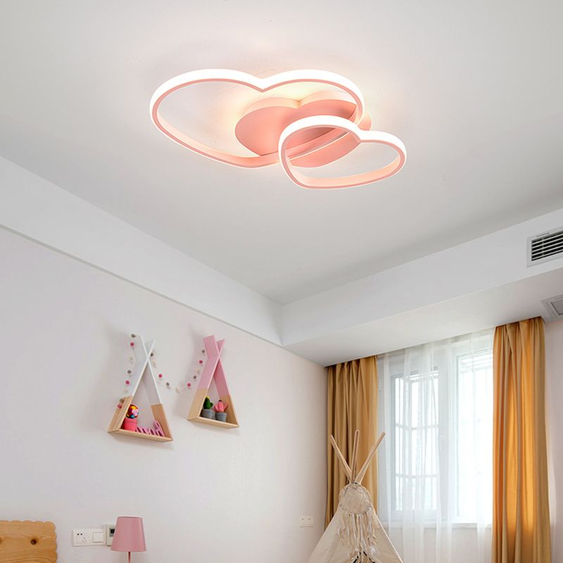 Metal Loving Heart Flush Light Contemporary LED Close to Massimale Illuminazione per Bedroom
