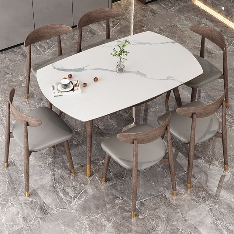 1/4/7 Pcs Table Furniture Set Dining Table Set with Sintered Stone Top for Home