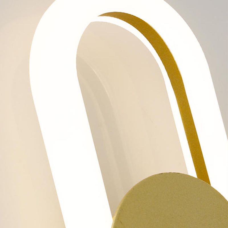 Oval 1 - Light Wall Flush Mount in Gold / Black Post Modern LED Wall Light