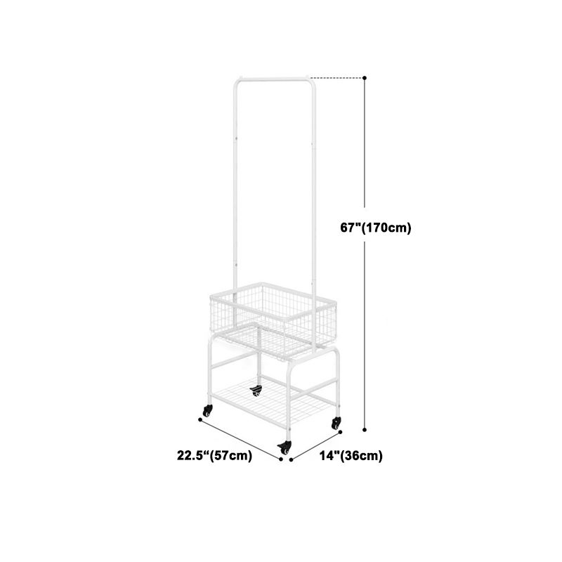 Contemporary Style Wardrobe Metal Open Wardrobe with Wheels for Home