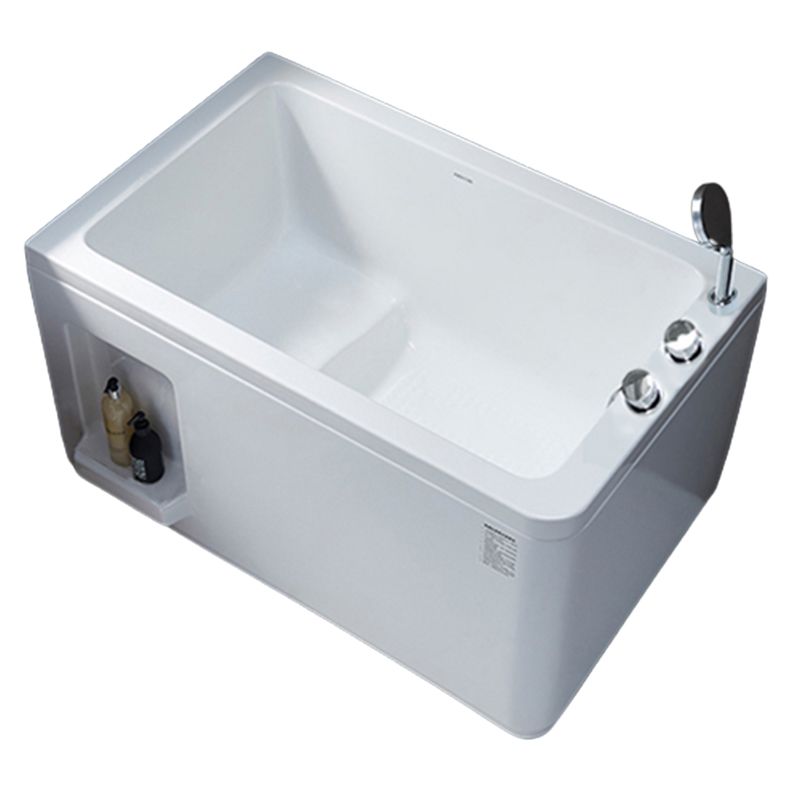 Small Tub Modern Soaking White Acrylic Bathroom Back to Wall Bathtub