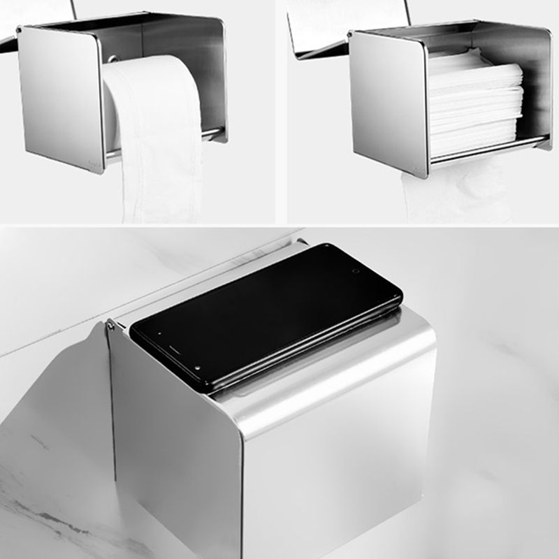 Silver Bathroom Hardware Set Drill and Screw Mount Metal Bathroom Accessory Kit