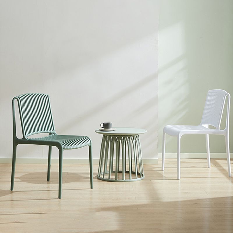 Silla de comedor de plástico de estilo nórdico, silla lateral de comedor sin brazos para cocina